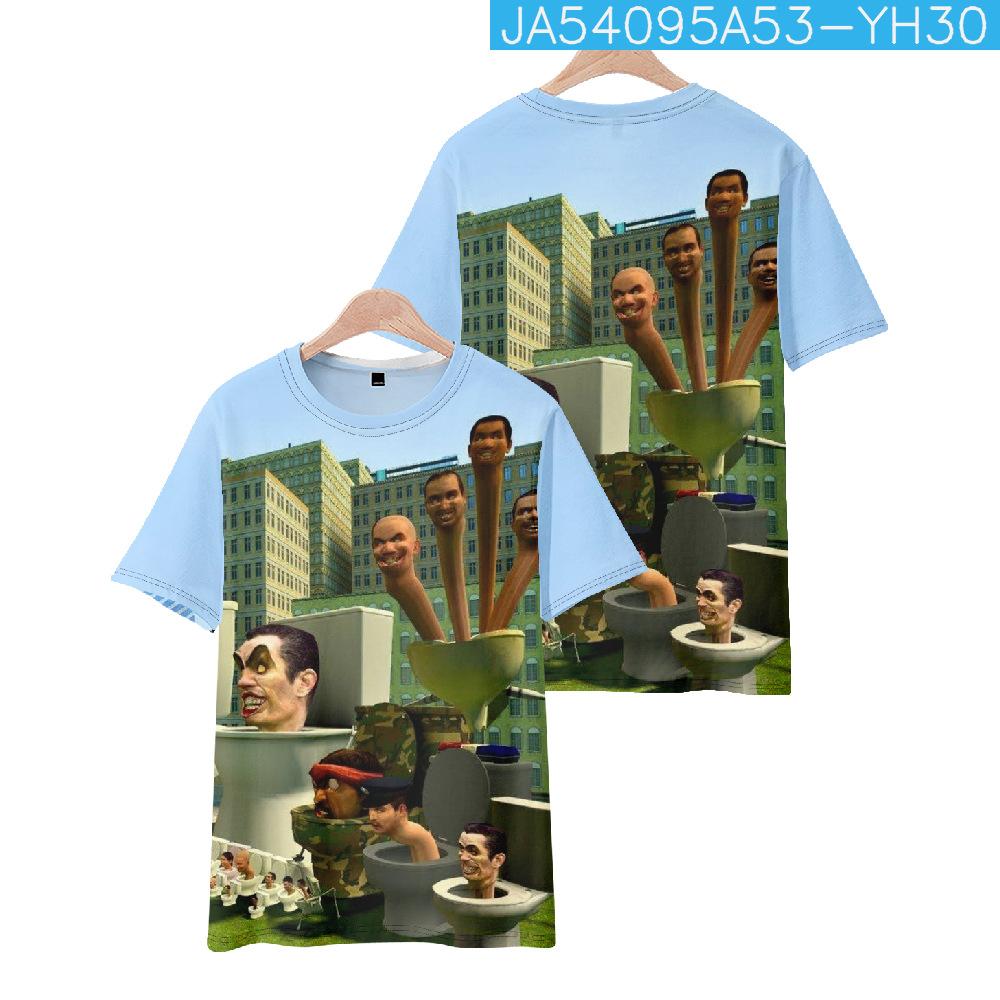 Модные женские/мужские повседневные футболки с короткими рукавами и принтом для туалета Skibidi