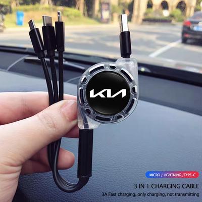 3 в 1 Micro USB Type C Зарядный кабель Провод для зарядки Для KIA K5 K9 Sorento Ceed Sportage Stinger Niro Soul Cerato EV6 Stonic RIO