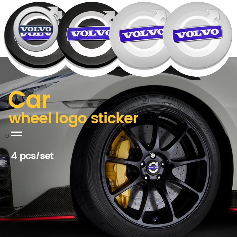 For Volvo For Volvo Rdesign AWD C30 C70 S40 S60 S70 S80 S90 V40 V50 V60 V70 4pcs 56/60mm Car Wheel Center Cover Stickers Hub Cap BO7