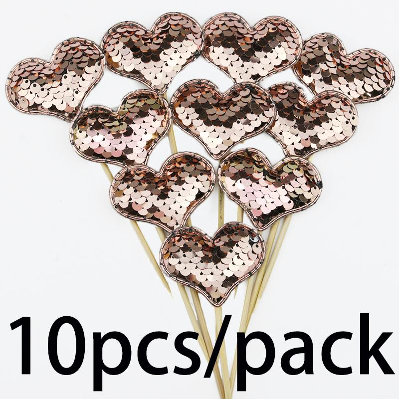 (10 Pcs/pack)4.8x13cm Love Sparkle Signature Storyboard Decoration Wedding Cake Handmade DIY