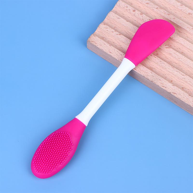 Силиконовая двухсторонняя кисть для маски для лица Отшелушивание лица Удаление черных точек Очищающая кисть Лопатка для нанесения грязевой пленки Инструмент для ухода за кожей лица