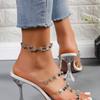 Large Size Wedge Heels, Small Sandals, Fashionable And Simple Chain Spikes