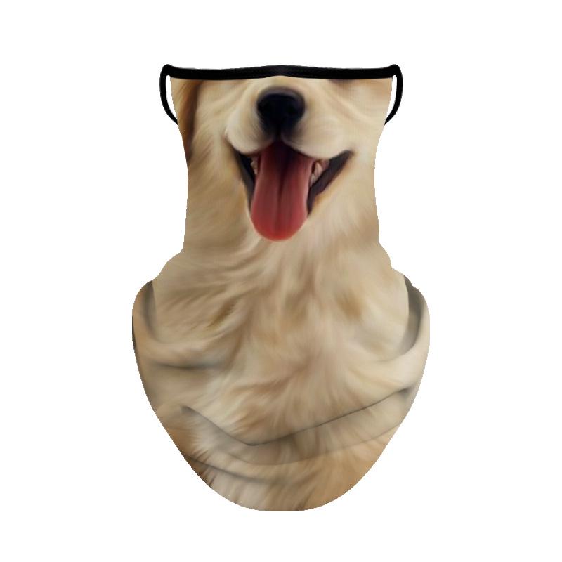 TikTok Animal Face Mask: Outdoor Ear-Hanging Sunscreen Neck Gaiter for Cycling, Ice Silk, Breathable, Summer-Ready