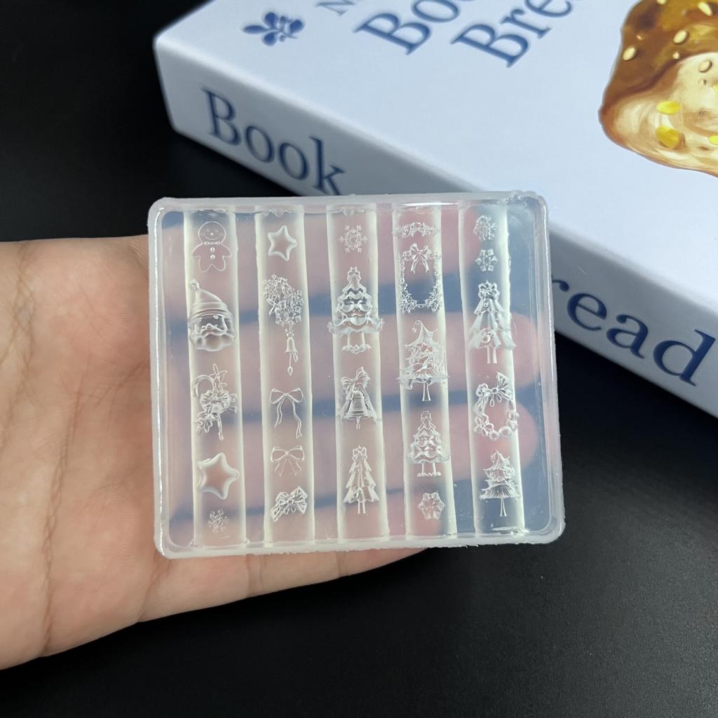 3D Силиконовая форма для ногтей для DIY нейл-арта, Рождественская елка, Снеговик, Пряничный человечек, Прозрачный дизайн, Шаблон, Инструмент для маникюра