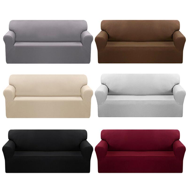 Эластичный чехол для дивана, сплошной цвет, универсальный противоскользящий чехол для дивана, простой четырехсезонный универсальный чехол для дивана с подлокотником
