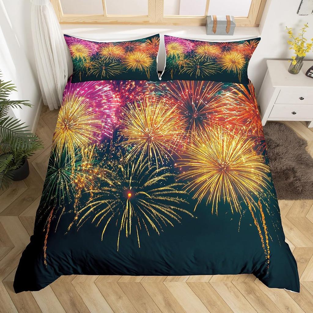 Пододеяльник с изображением фейерверка, комплект постельного белья Fantasy Castle, комплект постельного белья Prague Cityscape, комплект постельного белья из микрофибры с изображением магических психоделических цветов