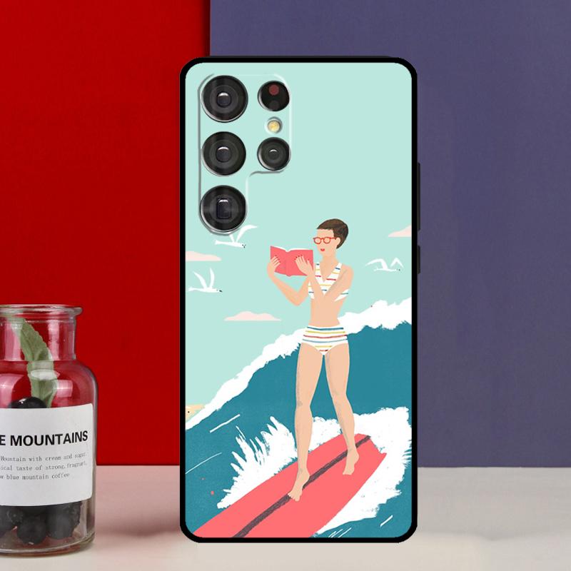 Чехол для телефона Samsung Galaxy S25 Ultra S9 S10 S20 S22 Plus S21 FE S23 S24 Ultra с изображением доски для серфинга, серфинга, девушки-серфера