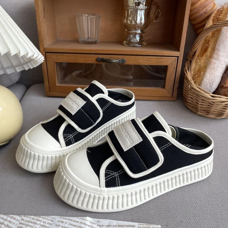 Туфли-полуботинки Magic Stick Canvas с двумя способами ношения, женские, весна-лето, новые универсальные полутапочки для студентов, универсальные белые туфли