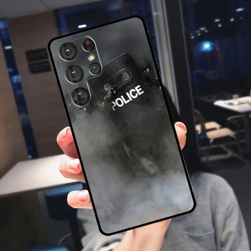 Чехол с символикой полиции для Samsung Galaxy S25 Ultra S24 S22 S21 S23 Plus S20 FE S9 S10 S24 FE
