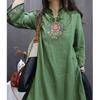 Женское ретро китайское вышитое платье-рубашка - Большой размер, Весна/Осень