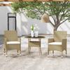 Día Y Noche - Día Y Noche 3-Piece Garden Dining Set Beige Synthetic Rattan