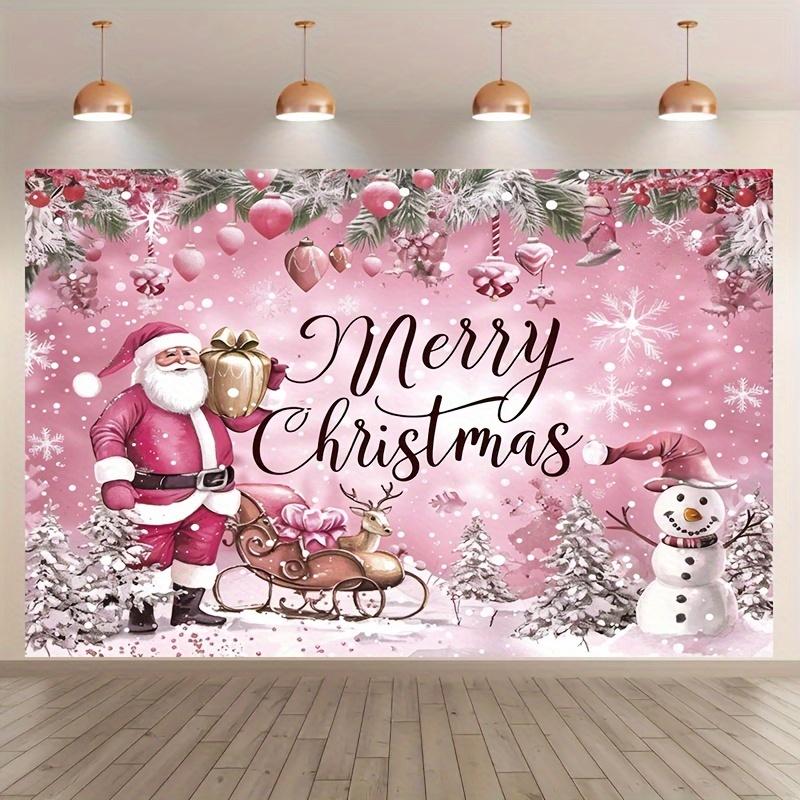 Cute cartoon snow scene featuring Santa Claus suitable for living room outdoor decoration and for online live streaming.