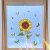 Rainbow Prisms Sun Flower Decals Colorful Glass Static Sticker Sun Catcher Window Stickers  Office