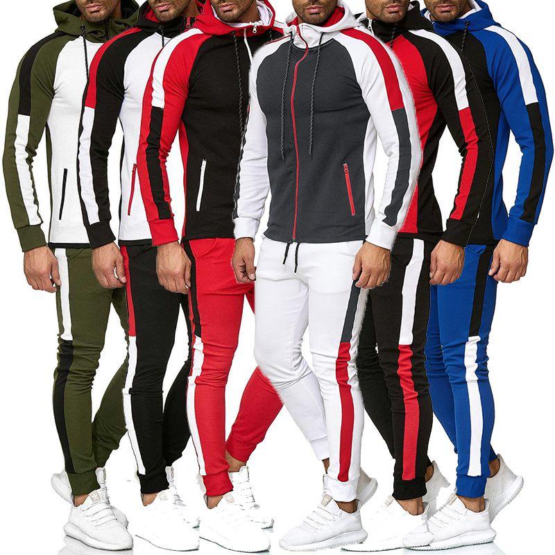 Мужской спортивный костюм для бега, худи, куртка, брюки, штаны, спортивный костюм