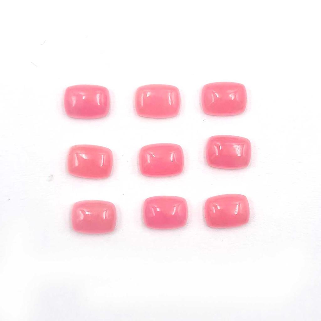 Dyed Pink Jade Cushion Cabochon Loose Gemstone Lot 77 Pcs 6*8 MM 135 CT For Jewelry Making