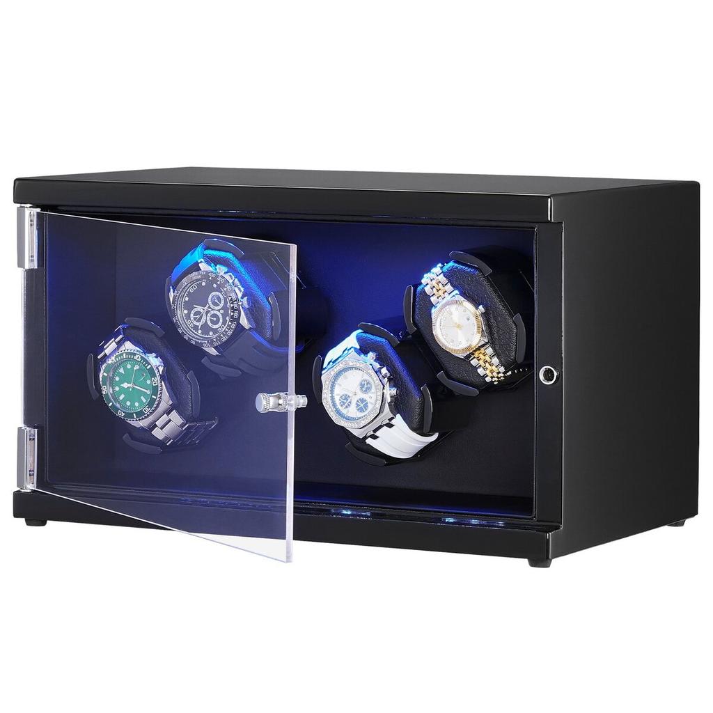 Watch Winder for 4 Automatic Watches with 2 Quiet Japanese Mabuchi Motors