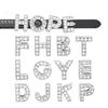 10Pcs A-Z 8mm Rhinestone Slide Letter Charm DIY for Leather Name Bracelet Belt