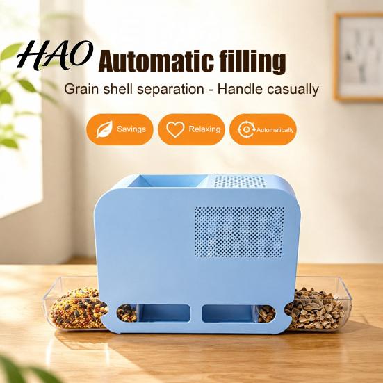 Millet Birdseed Cleaner Electric Shell Separator, Bird Feed Blowing Machine, Quiet Air Separator Automatic Husk Remover for Parrots Cockatiels
