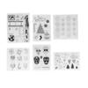 6 Sheets Clear Stamps Couple Skull Map Travel Christmas Decoration Pattern  Transparent Stamps Fo