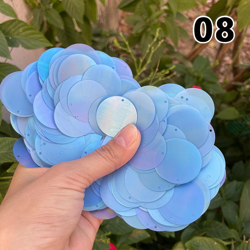 30 мм Разноцветные Конфетные Крупные Пайетки с Отверстием ПЭТ Круглые Пайетки Шитье Рукоделие Украшение Свадебного Платья DIY Аксессуары Рассыпные Пайетки