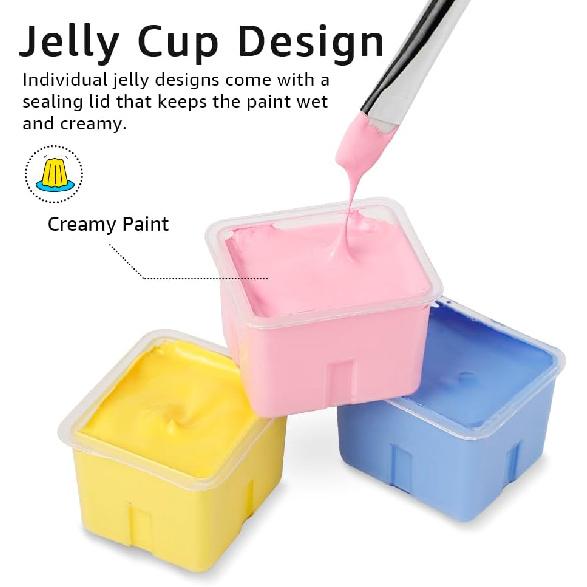 Набор пастельных гуашевых красок HIMI, 18 пастельных цветов x 30 мл/1 унция с 3 кистями и палитрой, нетоксичные, желеобразные гуашевые краски для холста и акварельной бумаги