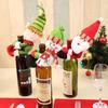 Premium Cotton Linen Santa Snowman Elf Wine Bottle Cover For Festive Table Decor