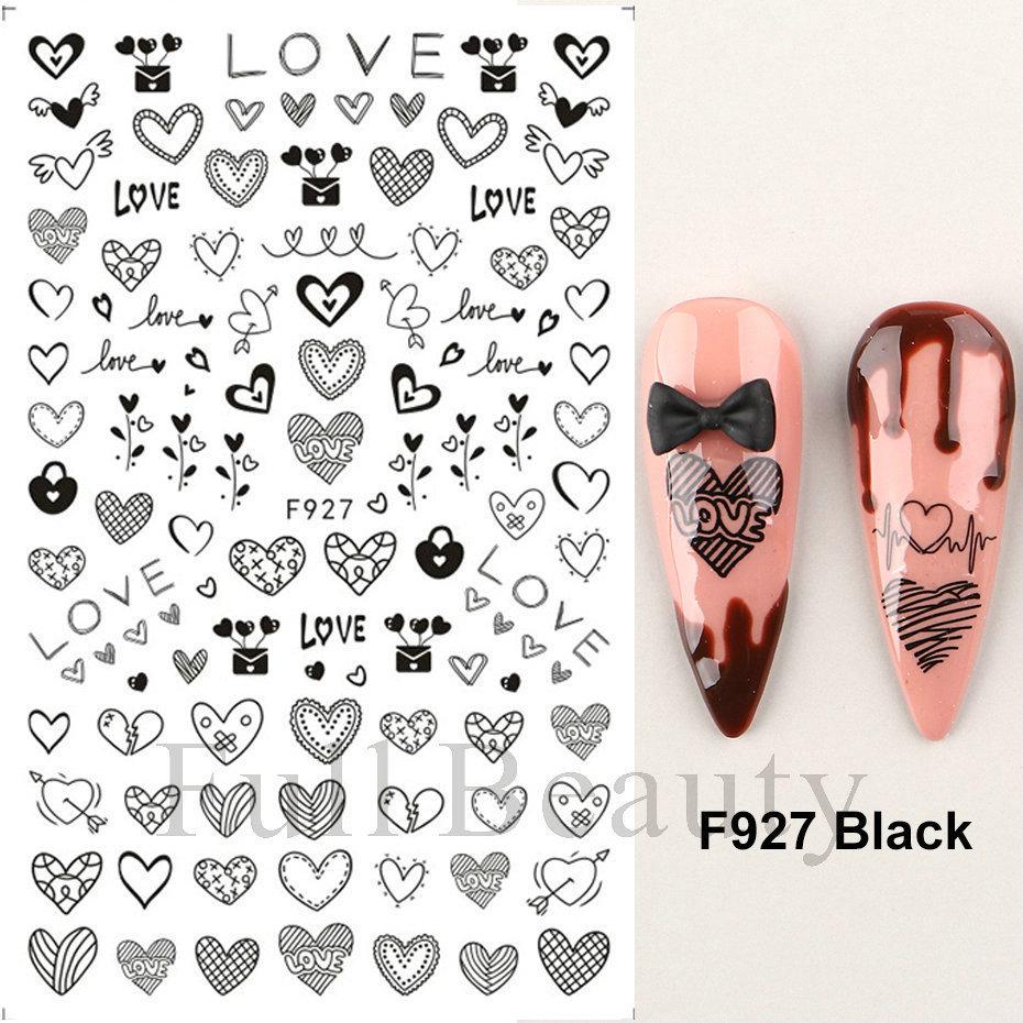 Nail Art Stickers, Romantic Valentine'S Day Love Cartoon Panda Love Adhesive Nail Stickers