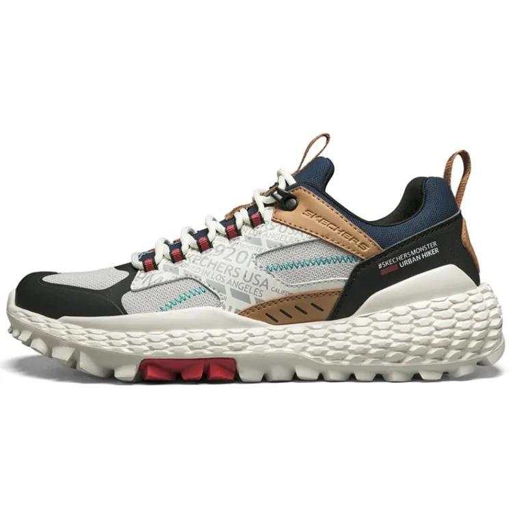 Skechers Мужские низкие кроссовки для бега Monster Mesh, искусственная кожа, морской синий (унисекс) Массивные кроссовки 666131 WNV