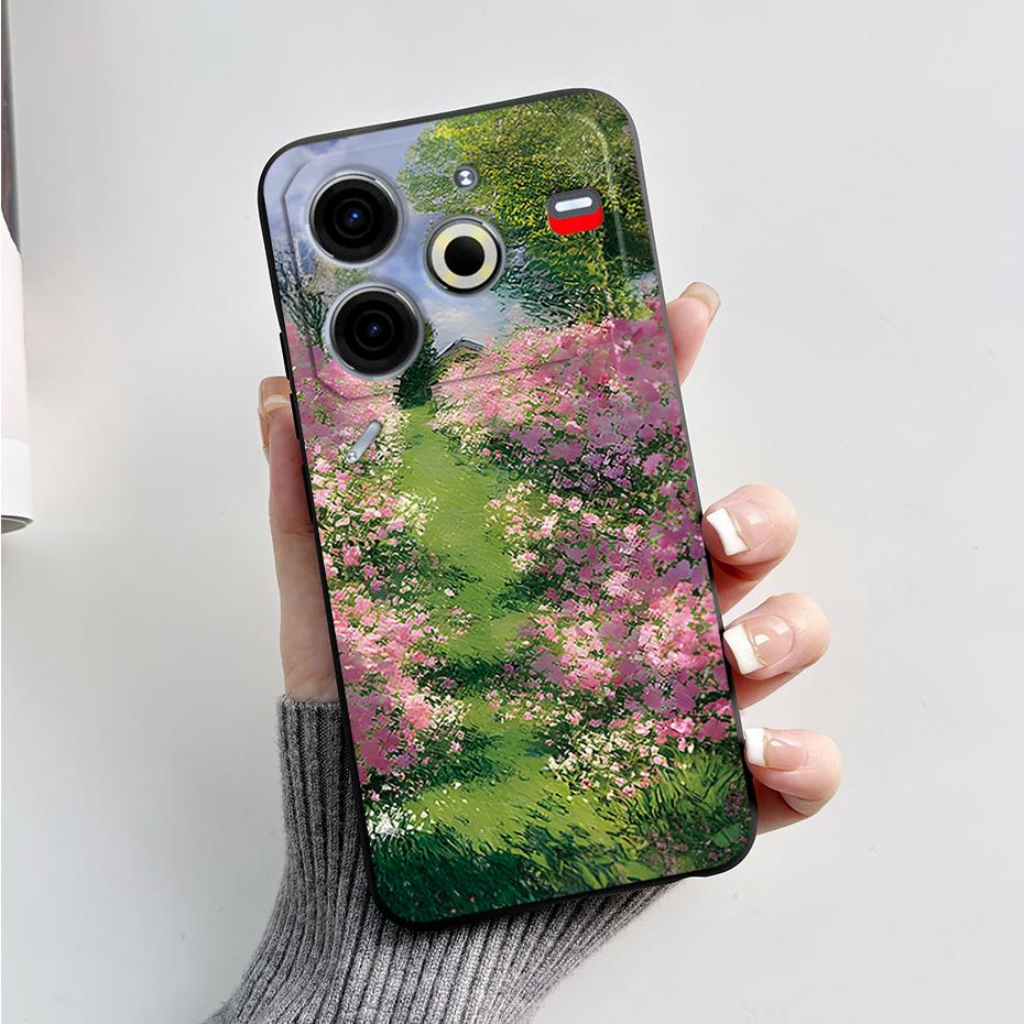 6,78" Для Tecno Pova 6 Neo Чехол Pova6 Neo Задняя крышка Стильный узор Черный силикон Мягкие чехлы для телефона Для Tecno Pova 6 Neo Fundas