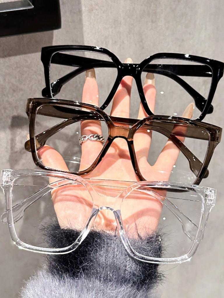 1 шт./2 шт./3 шт./4 шт. Элегантные, простые и стильные геометрические очки с прозрачными линзами, подходят для ежедневного чтения в офисе