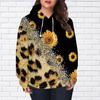 Autumn New 3D Printed Digital Sunflower Leopard Print Printing Hoodie Women Baseball Uniform