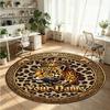 Mandala Ornament (414) Theme Round Crystal Velvet Rug Custom Name Text Personalized Floor Mat Home Decor Non Slip Crystal Carpet