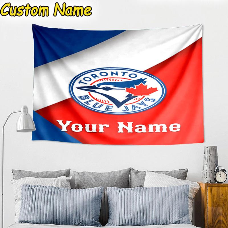Custom Name Blue Jays Baseball Season Tapestry Room Decoration Wall Hanging for Living Room Bedroom, dormitory, Birthday and Christmas gifts