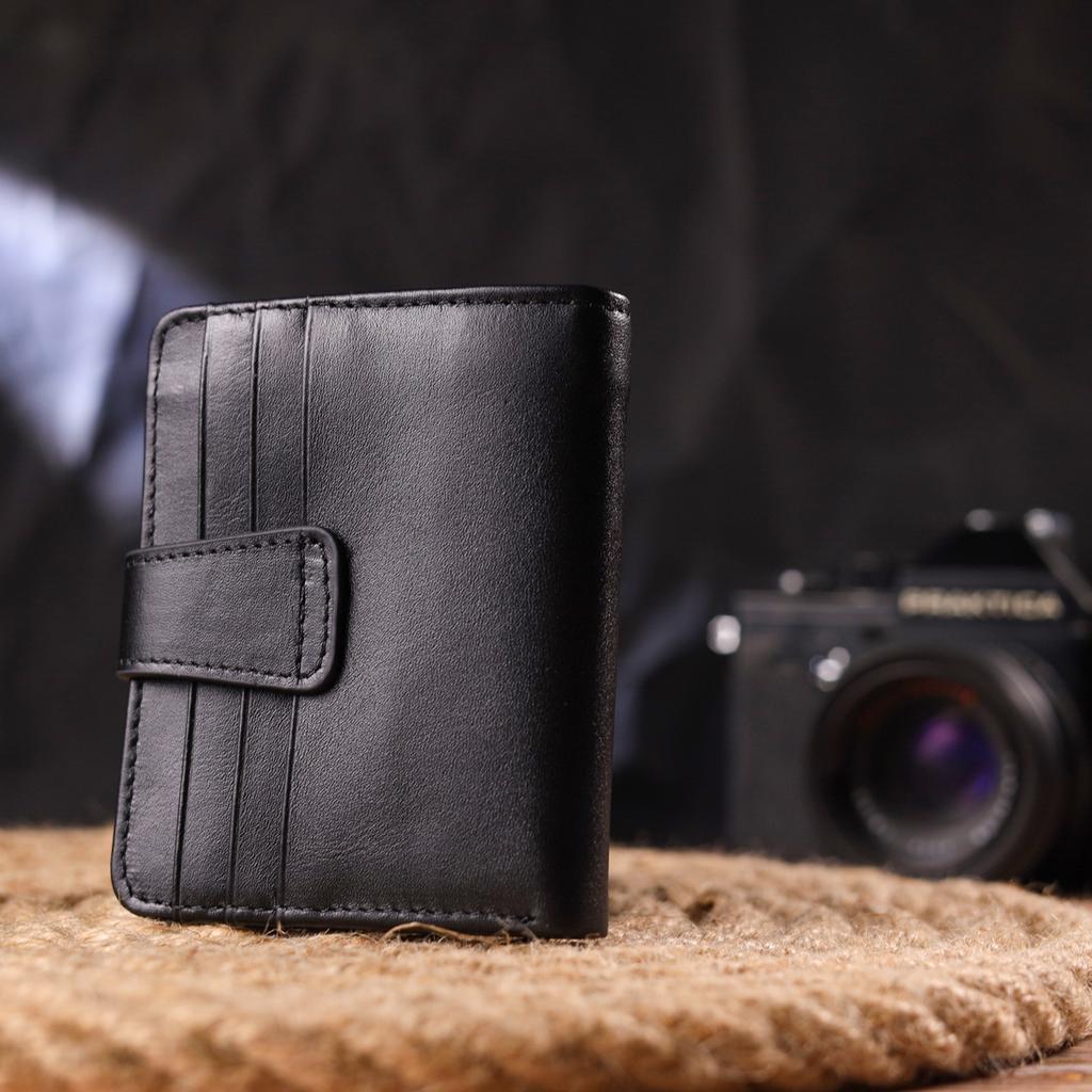 Мужской компактный кошелек из натуральной гладкой кожи CANPELLINI Purse 21685 Коричневый