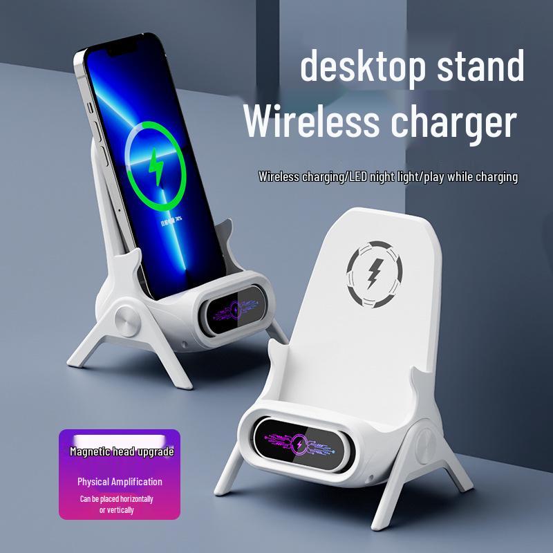 Fast Charging Transparent Wireless Speaker & Phone Holder with Magnetic Suction
