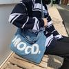 Джинсовая сумка через плечо с буквенным принтом, большая вместительная студенческая сумка на плечо, мужские и женские сумки