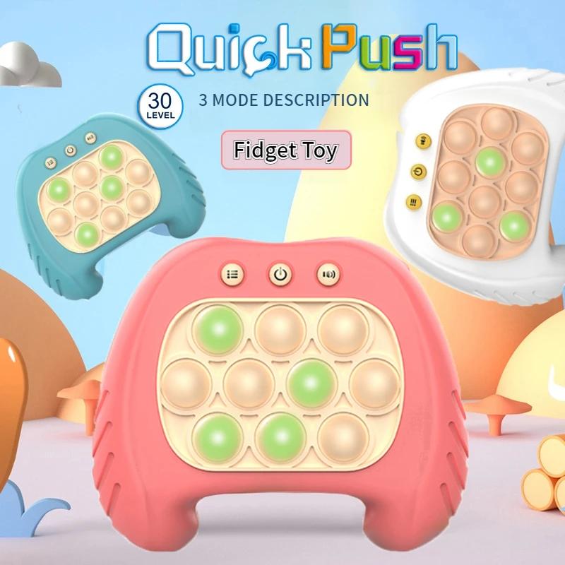 Quick Push Bubbles Game Electronic Pop Light Machine Fidget Toys Console Whac-A-Mole Toy Anti-Stresses Relief Sensory Toys Gifts
