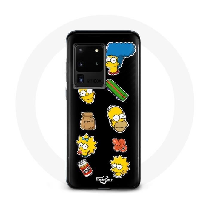 Чехол - Симпсоны - Samsung Galaxy S20 Ultra - Гибкий - Черный - Защита
