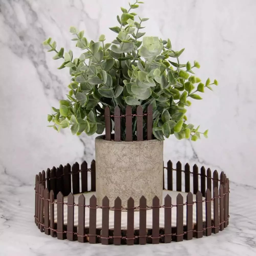 Mini Wooden Fence Set, Outdoor Fence Ornament, Decorative Landscape Small Wooden Fence Decorative Fence, Miniature Lovers