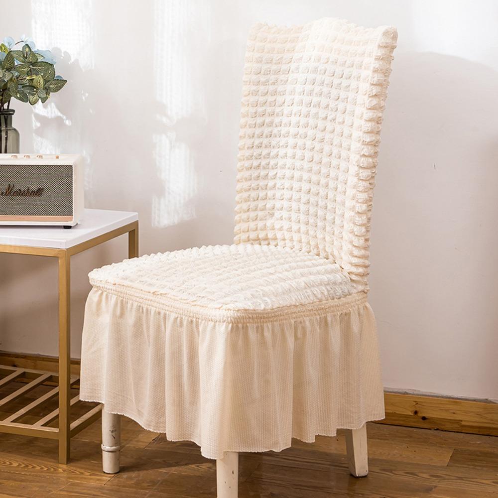 3D Bubble Lace Chair Cover Universal Stretchable Full Coverage Dining Chair Slipcover