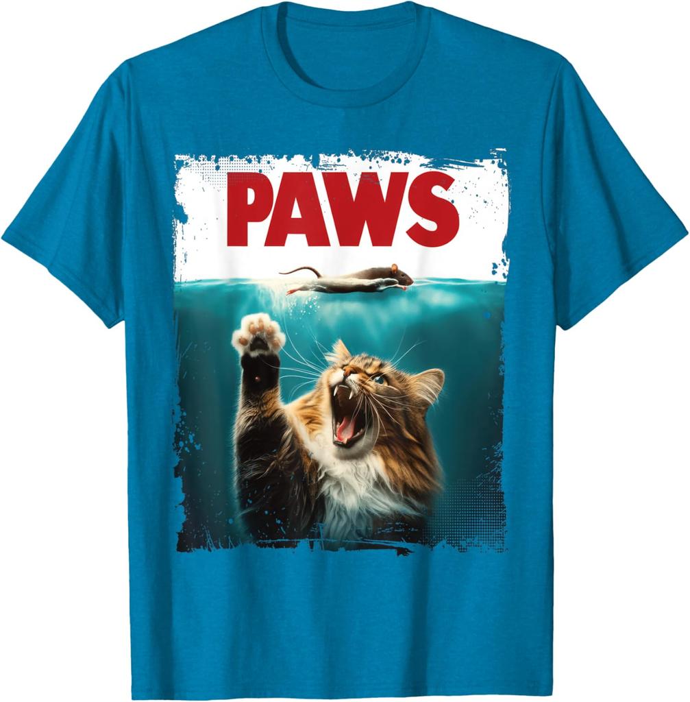 Cute Paws Cat Chasing Mouse Kitten Parody Help Unisex T-Shirt 11