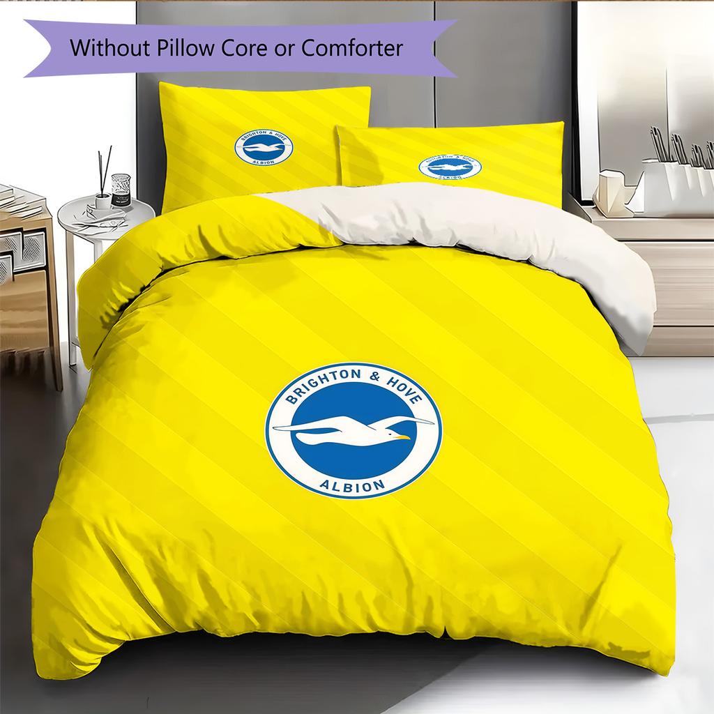 Brighton & Hove Albion Pattern Bedding Quilt Set Home Decoration Gift (1 * duvet cover + 2 * pillowcase without core)