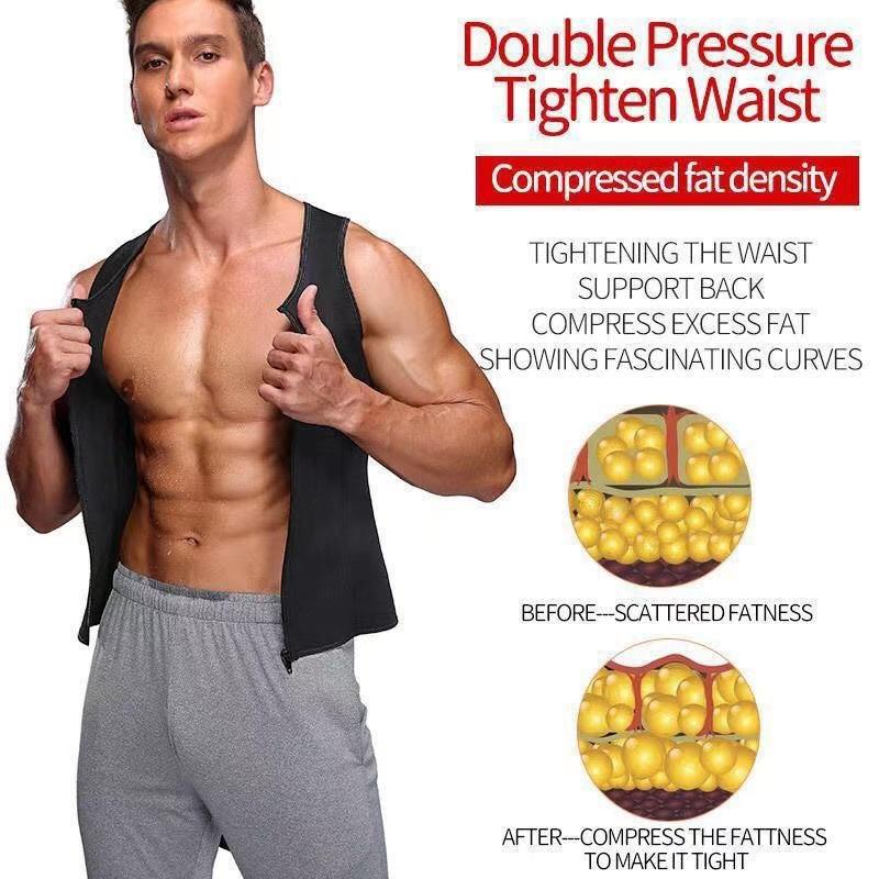 Men's Dual Belt Sweat-Enhancing Shapewear Vest Corset for Sports & Waist Training