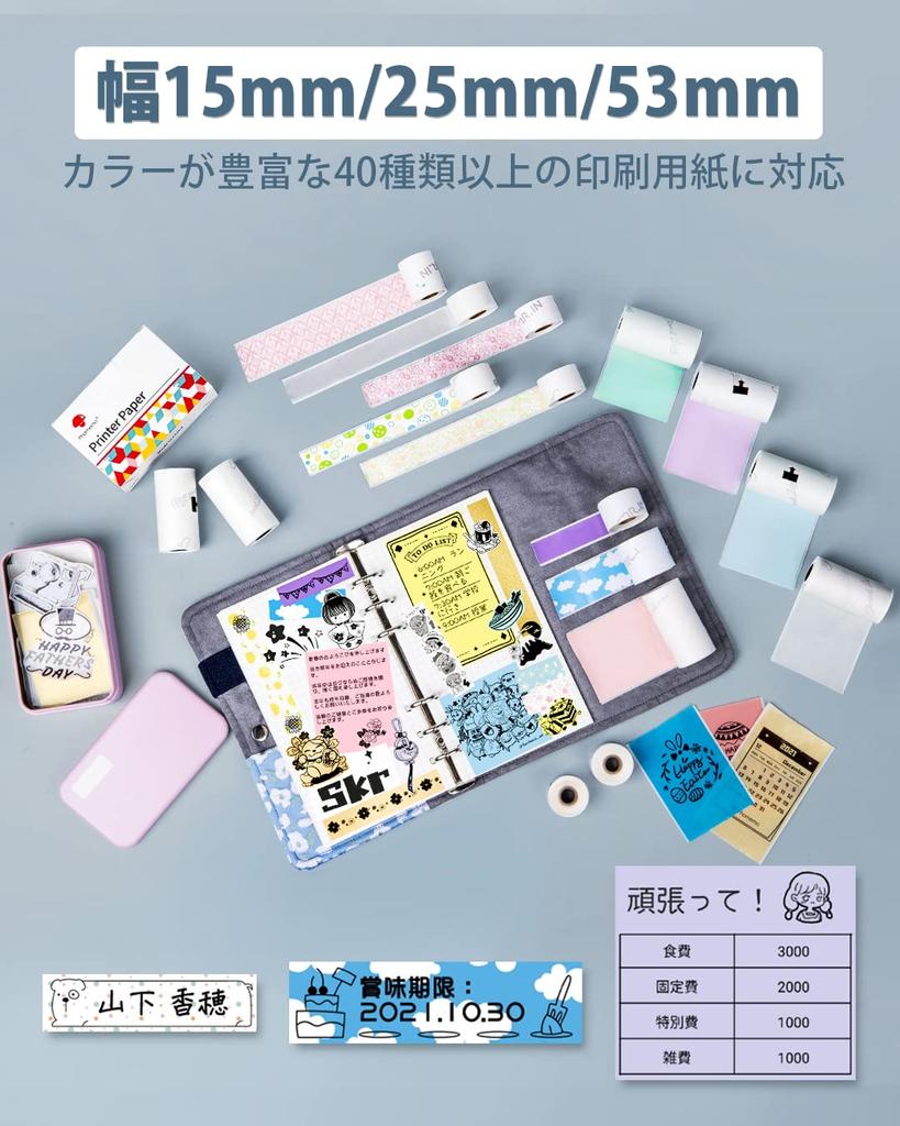 Phomemo M02S Mini Printer, 300DPI, Black & White