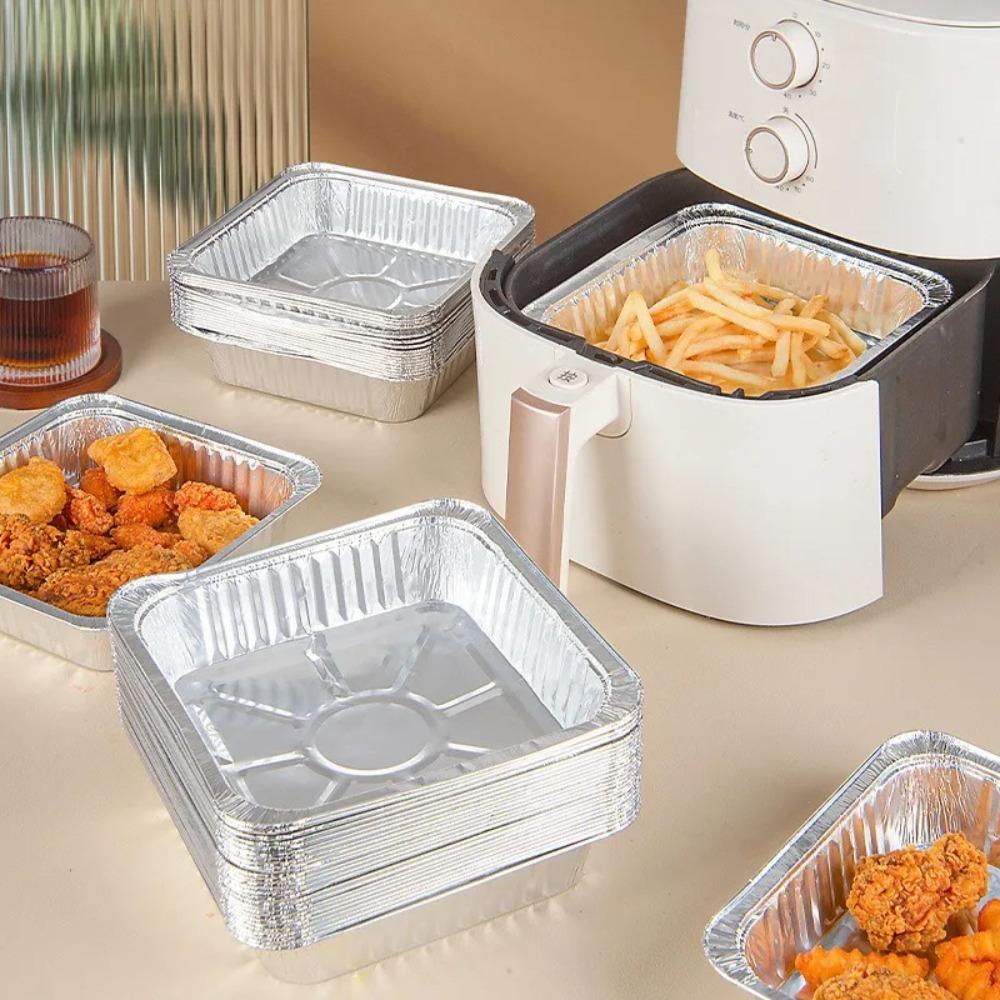 Square Air Fryer Aluminum Foil Pan Oil-proof Oven BBQ Tray Kitchen Supplies Aluminum Foil Tin Box