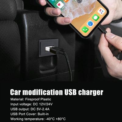 Одиночный USB-разъем 5 В 2,4 А для модификации автомобиля 12 В-24 В для автомобиля, лодки, мотоцикла, аксессуаров для автобусов, автофургонов, морских судов P7C8