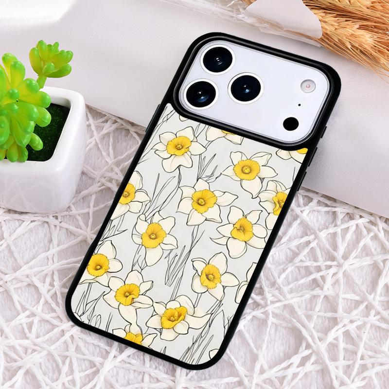 Чехол для телефона 'Цветы 1 Нарциссы' для iPhone 17 Air 16 15 11 12 14 13 Pro Max Ударопрочный чехол