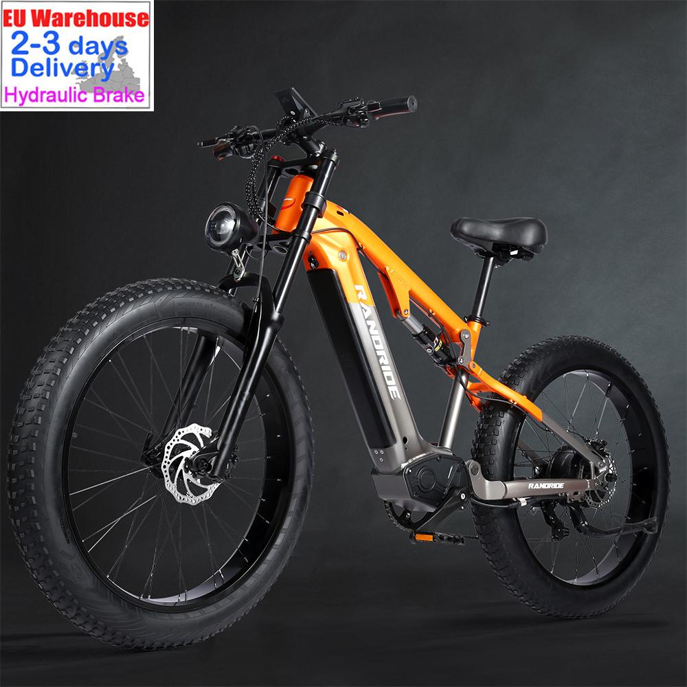 RANDRIDE YX80 2025 Электровелосипед 1500 Вт Пиковая Мощность E-MTB 48В20А Запас Хода 80 км M315-7 Скоростей и Гидравлические Тормоза CST 26x4.0 Покрышки Блокируемая Амортизационная Вилка