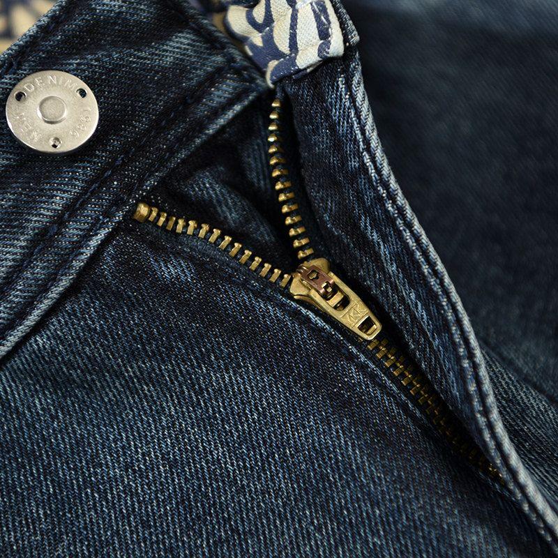 Tw Autumn and Winter Fleece-Lined Thickened Jeans for Men, Hong Kong Style Trendy Brand Workwear, Loose Nine-Point Length Pants, Warm