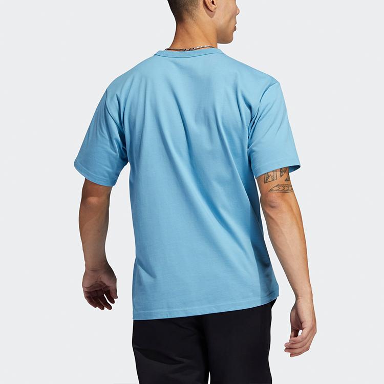 adidas Originals Heavyweight Shmoofoil Logo Футболка с круглым вырезом Мужские топы Туманно-синий GL9937